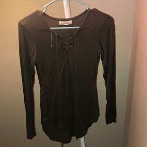 Lace up long sleeve shirt